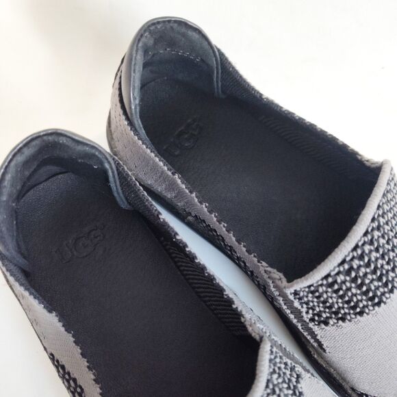 Ugg Sneakers Womens Size 7 Sammy Hyper Weave Slip On Comfort Knit Black Gray - Picture 11 of 12